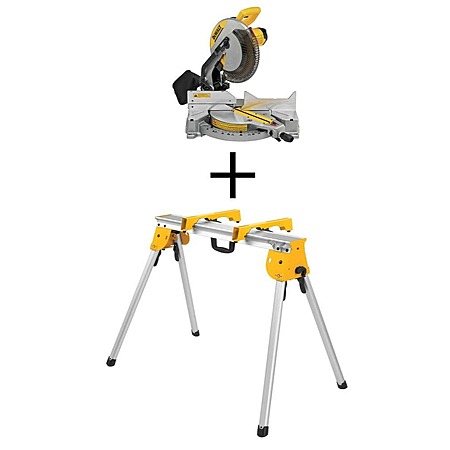 DeWALT 15A Corded 12" Compound Single Bevel Miter Saw & Heavy-Duty Work Stand $369 + Free S&H