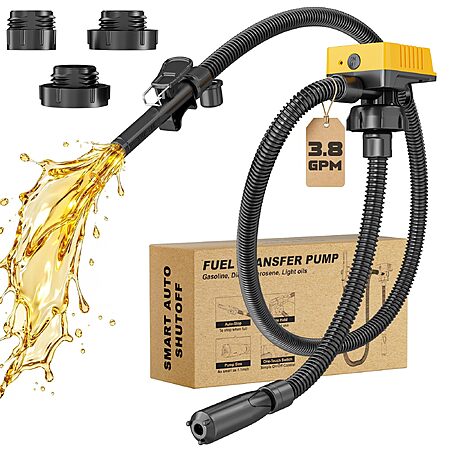 Cordless Fuel Transfer Pump Compatible with DeWalt 20V & Milwaukee  $38.23 with coupon18V