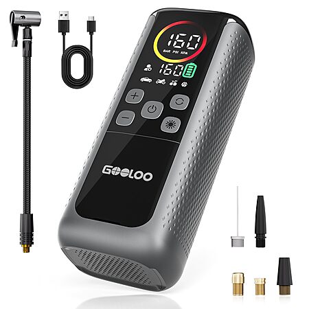 GOOLOO GT160 DUAL Heavy-Duty Tire Inflator Portable Air Compressor $39.89 after coupon