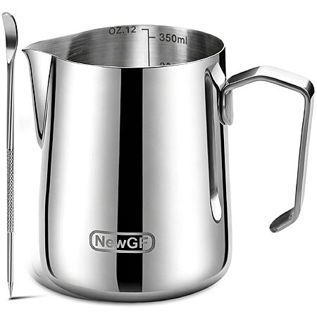 50% Off Milk Frothing Pitcher 12oz Bright Silver $12.49 with coupon