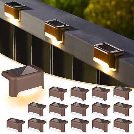 SOLPEX Solar Deck Lights Outdoor 16 Pack $17.80 after coupons