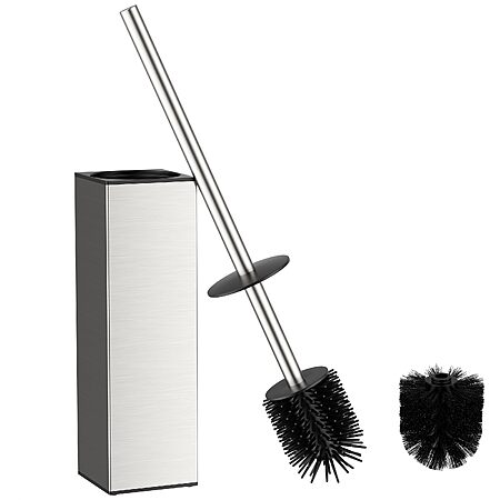 FORIOUS Toilet Brush and Holder, 304 Stainless Steel Handle Brushed Nickel