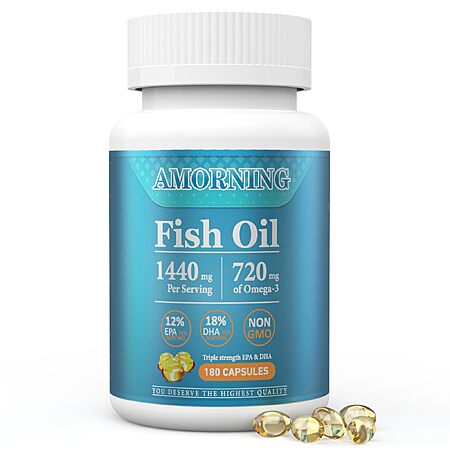 Fish Oil Omega-3 Supplements Small Softgels 1440mg 180Count Easy to Swallow\nHigh EPA & DHA Fish Oil for Men & Women, Brain, Heart & Eye Health - $7.49 AC