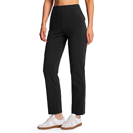 Libin Women's Fleece Lined Pants Stretch Thermal Pants Zip Pockets 29/31 - $17.49 AC