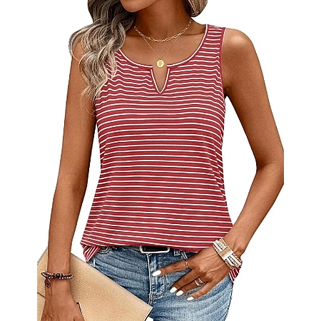 JUSTFASHIONNOW Sleeveless Tank Tops for Women V Neck Tshirts Shirts Cute Summer Tops Dressy Casual Blouses Trendy 2026 - $3.98 - $3.99 AC