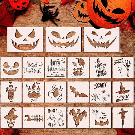 21 Pcs Halloween Stencils for DIY Halloween Decoration - $4.99 after coupon