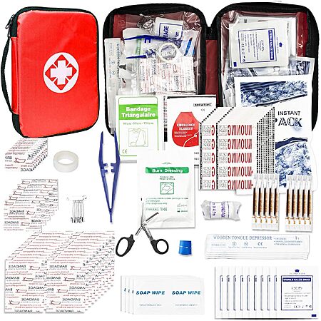 First Aid Kit 300PCS Car Home Camping Essentials Red - $9.99 after coupon