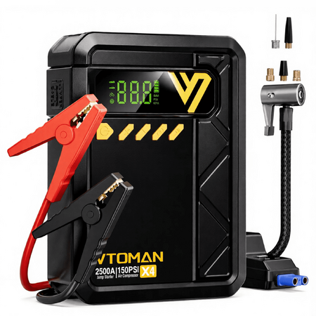 VTOMAN X4 2500A Jump Starter with Air Compressor $29.99 after coupon