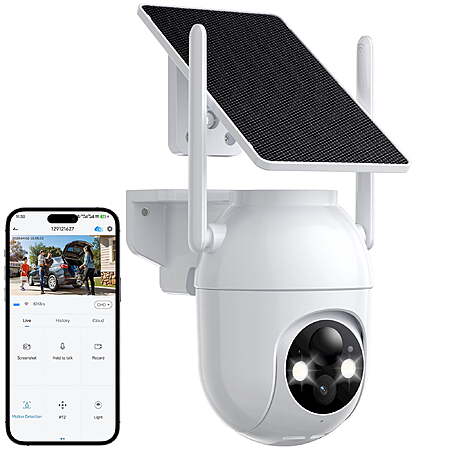 Pelard Security Camera Wireless Outdoor WiFi, Solar  - $47.99 after coupon
