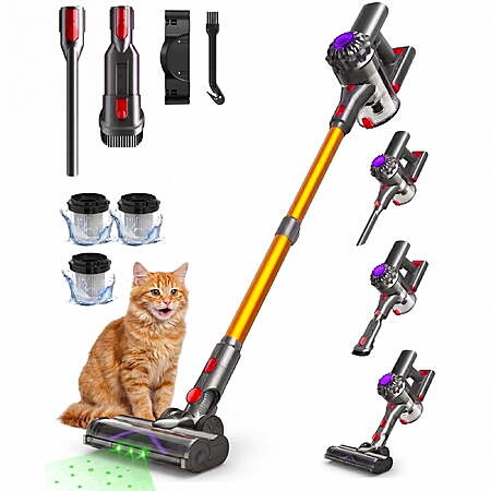 Cordless Stick Vacuum Cleaner 450W/40Kpa, 3 in 1 Rechargeable Cordless Vacuum, Lightweight Upright for Home Pet Hair Car Carpet Hardwood Floor
