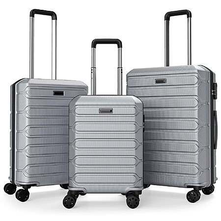 Luggage Sets 3 Pieces Hardside Suitcase with Spinner Wheels & Lock, 20” Carry On, 24” & 28” Checked Luggage Set