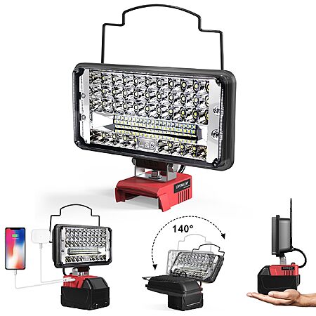LIVOWALNY 14800LM LED Work Lights for Milwaukee 18V Battery - $16.49 AC