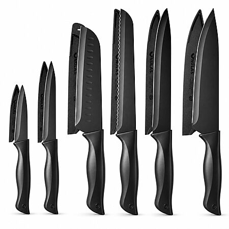 Nulas 13 Pieces Kitchen Knife Set with Blade Guards & Self-sharpening - $8.99 AC
