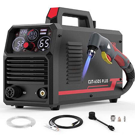YESWELDER CUT-65DS PLUS Plasma Cutter, 4-in-1 Non-HF Pilot Arc, 110/220V - $198.38 AC