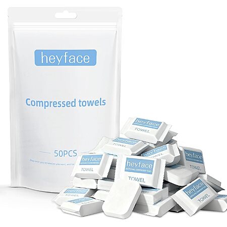 Heyface Compressed Disposable Washcloths Pocket-Size 50 PCS - $5.99 AC