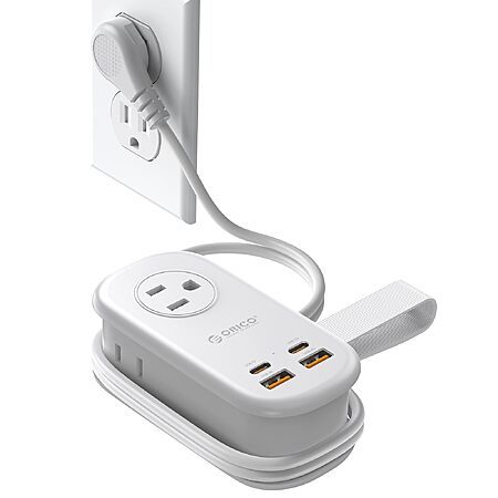 ORICO 65W GaN Travel Power Strip with Flat Plug and 7-in-1 Charging Ports - $19.82 AC