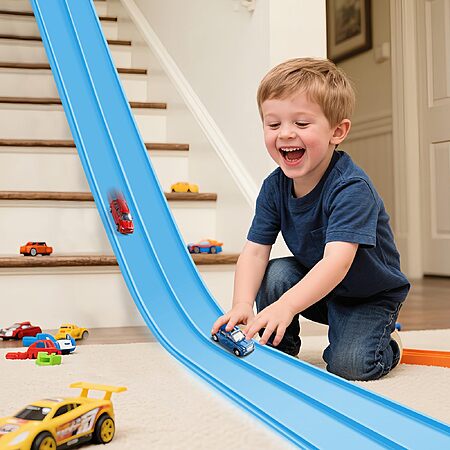 Inkzoo Flexible Race Track for Hot Wheels (Only Skyblue) - $14.99 after coupon