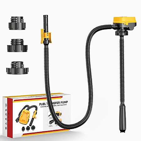 DIYtoolifz Cordless Fuel Transfer Pump with Auto-Stop (DeWalt 20V & Milwaukee 18V Comp.) - $37.99 AC