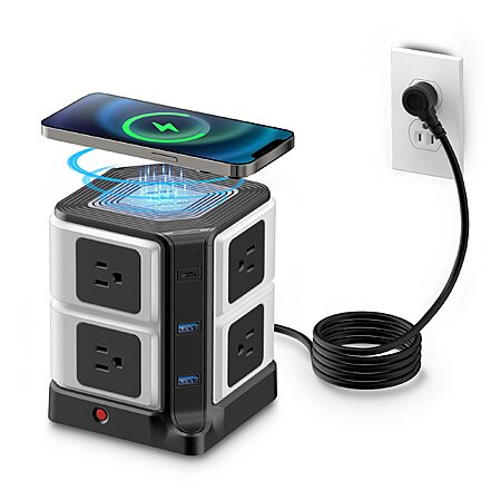 BESTEK PD 20W USB C Power Strip with Wireless Charger - $34.99 AC