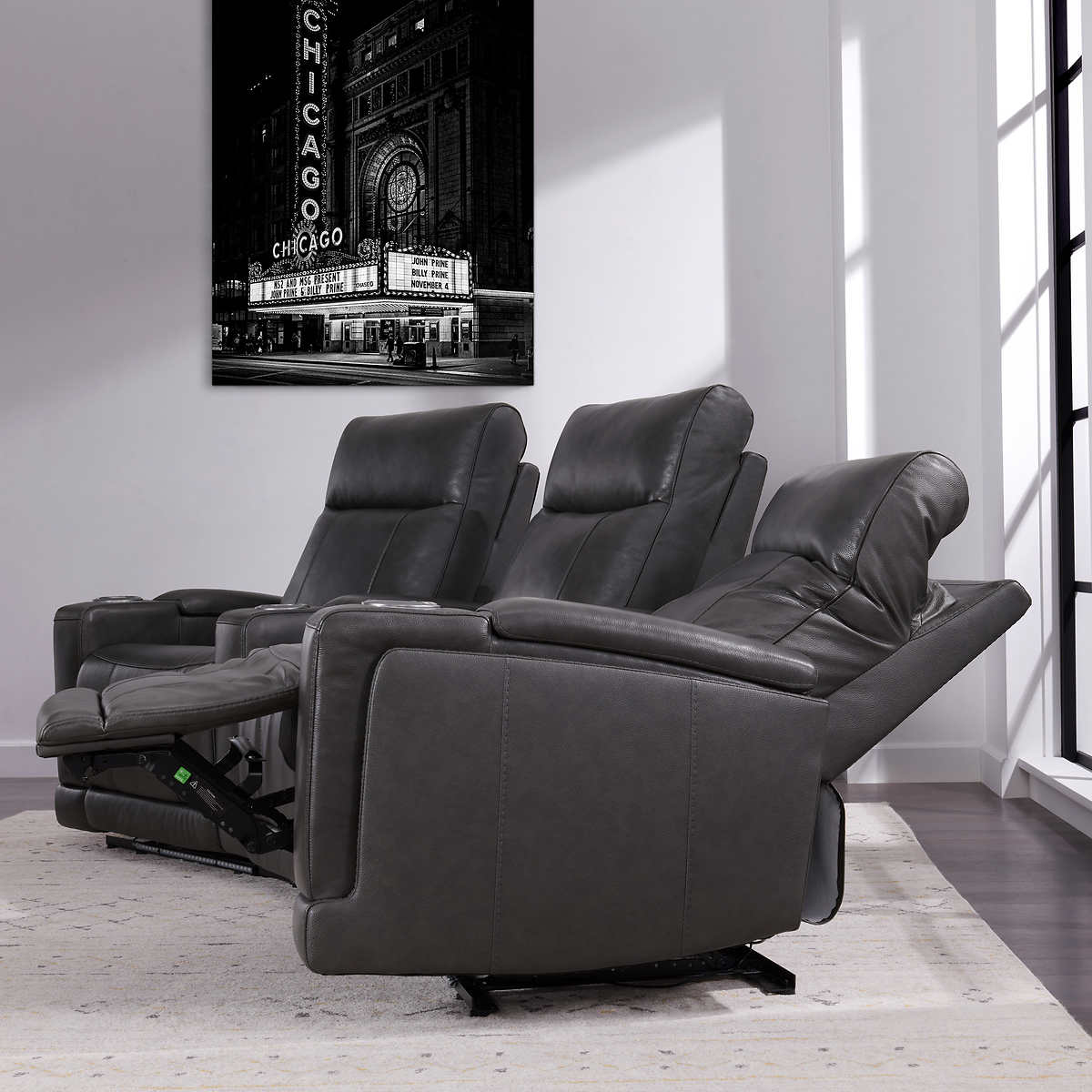 Costco - Issac Leather Power Reclining Home Theater Seating for $1500 ...