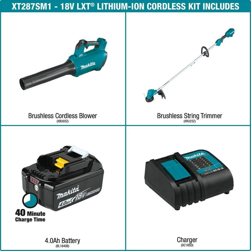 LXT 18V 4.0 Ah Lithium Ion Leaf Blower String Trimmer Brushless Cordless Combo Kit 2 Piece Battery Charger 219 Home Depo B M YMMV