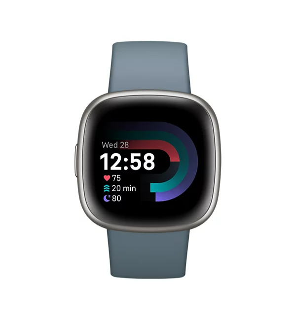 Fitbit Versa 4 Waterfall Blue Platinum Smartwatch 39mm 119.95 Macy s