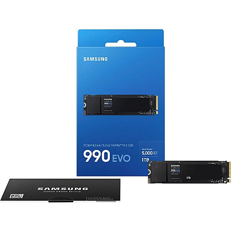 Samsung - 990 EVO SSD 1TB Internal SSD PCIe Gen 4x4 | Gen 5x2 M.2 2280, Speeds Up to 5,000MB/s $69.99 @ Best Buy