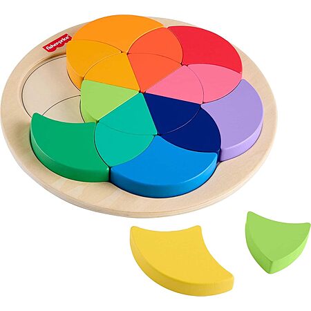 19-Piece Fisher-Price Wooden Color Shape Sorting Wheel Toy Puzzle $6.31 + Free Shipping w/ Prime or $35+