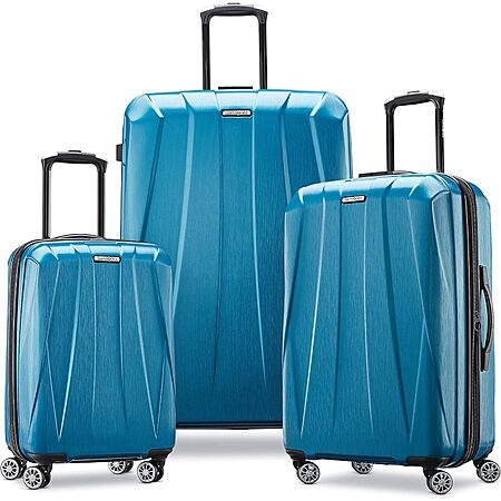 $140.43 | 3-Piece Samsonite Centric 2 Hardside Expandable Luggage Set with Spinners (Caribbean Blue) at Amazon