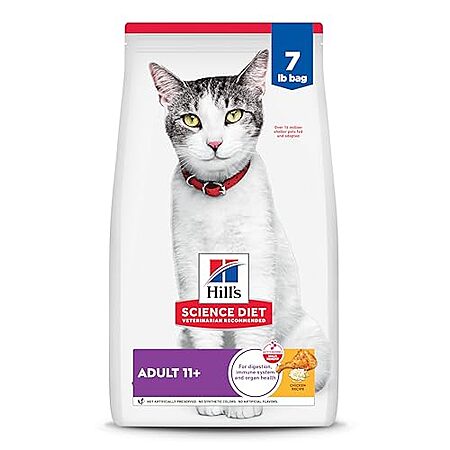 7-lbs Hill's Science Diet Dry Cat Food (Senior 11+, Chicken) $17.50 w/ S&S