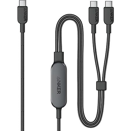 Anker 2-in-1 USB-C to 2x USB-C 140W Max Fast Charging Cable: 6' $18, 4' $15 