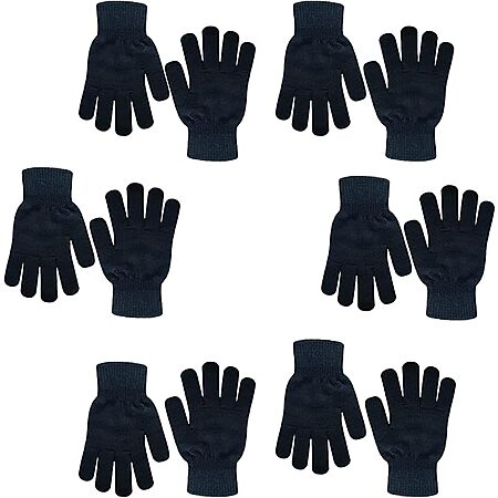 6-Pairs Winter Magic Knit Gloves Stretchy Full Fingers (Black) $3.23 + Free Shipping w/ Prime or on $35+