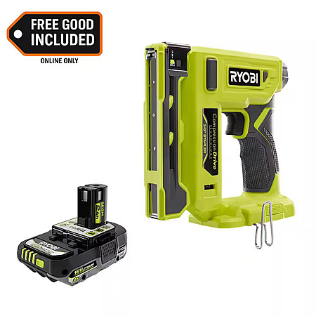 Ryobi 18V ONE+ Cordless Compression Drive 3/8" Crown Stapler + 2.0 Ah Battery $99 + Free S&H