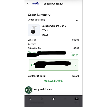 FREE MyQ Garage Camera Gen 2 ($5 shipping) when enabling Amazon Key delivery