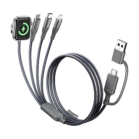 4-in-2 Multi Charging Cable with Smartwatch Charging, 4ft $4.19 w/ code