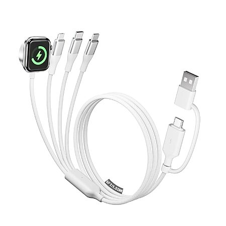 4-in-2 Multi Charging Cable with Smartwatch Charging, 5ft $4.75 w/ code