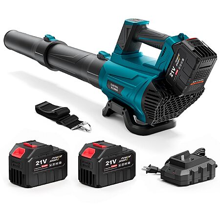 Cordless Leaf Blower with 2x6Ah Batteries and Charger, $58.47 w/ code
