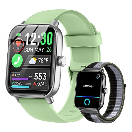 Smart Watch for Men/Women with 2 bands, 1.85" Screen,