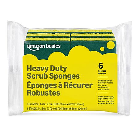 30% off Dual-Sided Scrub Sponges, Yellow/Green, 6-Pack with S&S
