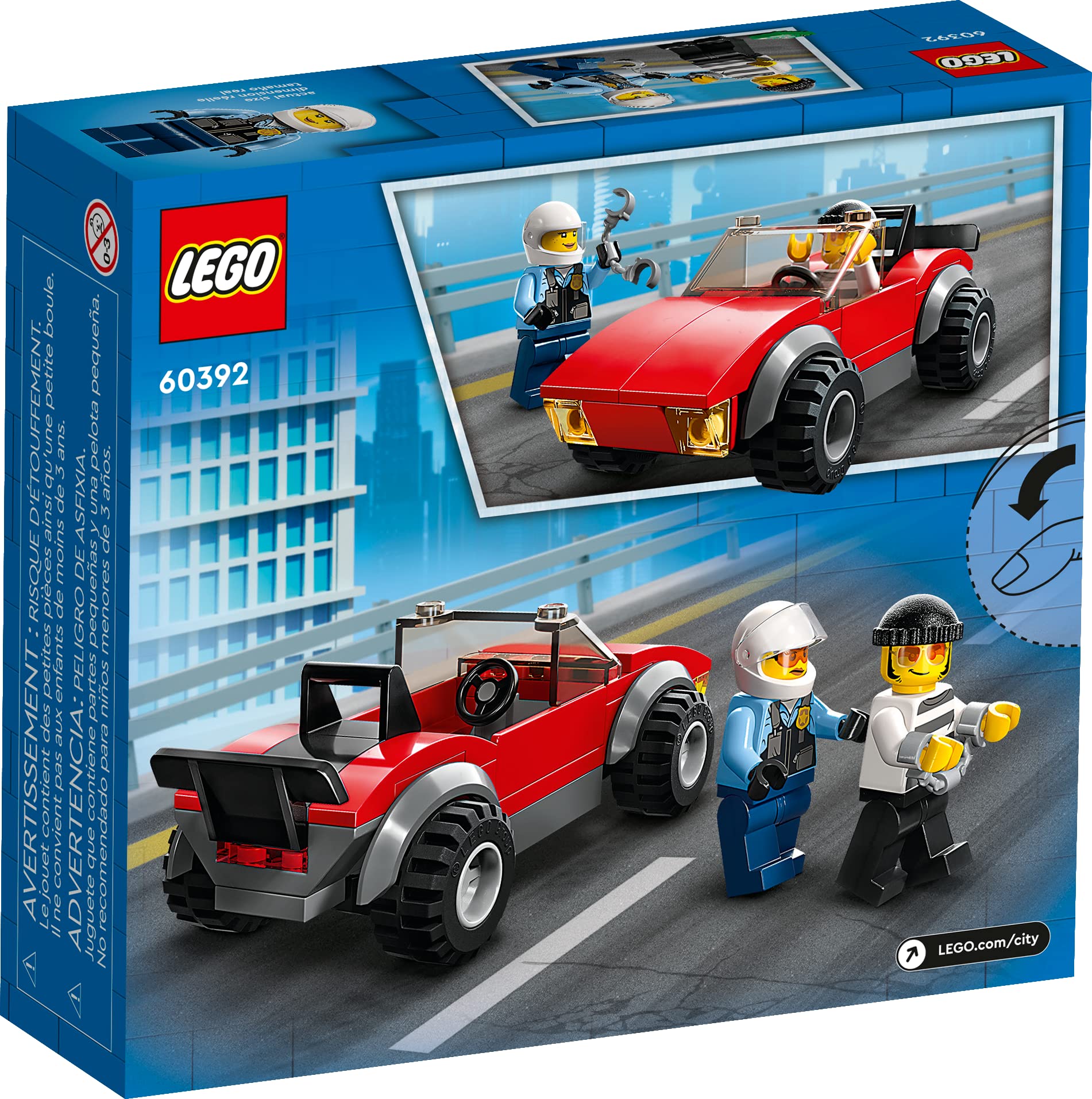 LEGO City Police Bike Car Chase 60392 Toy with Racing Vehicle Motorbike Toys for 5 Plus Year Olds Kids Gift Idea Set Featuring 2 Officer Minifigures at Amazon Walmart 7.49
