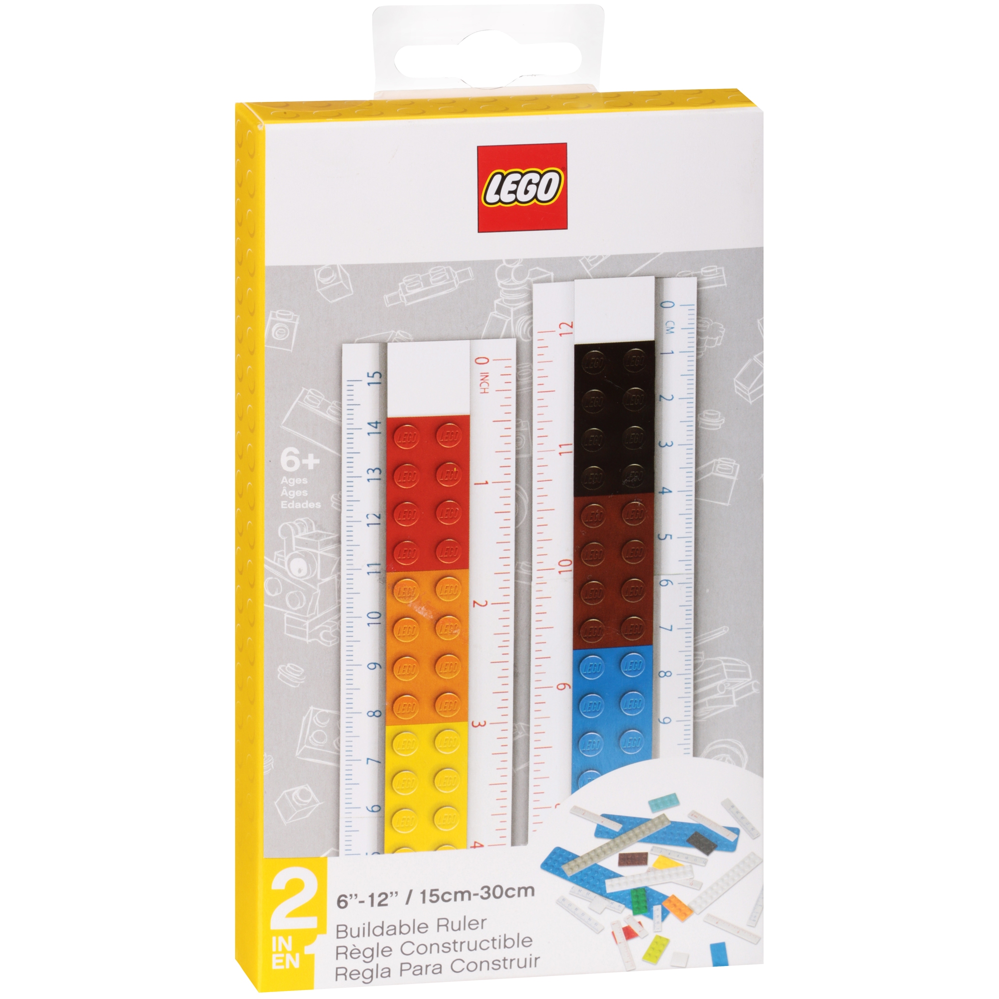 Lego  6"–12" Buildable Ruler 2 pc Box for REDUCED PRICE $8.40 (50% off) @Walmart, free store pickup