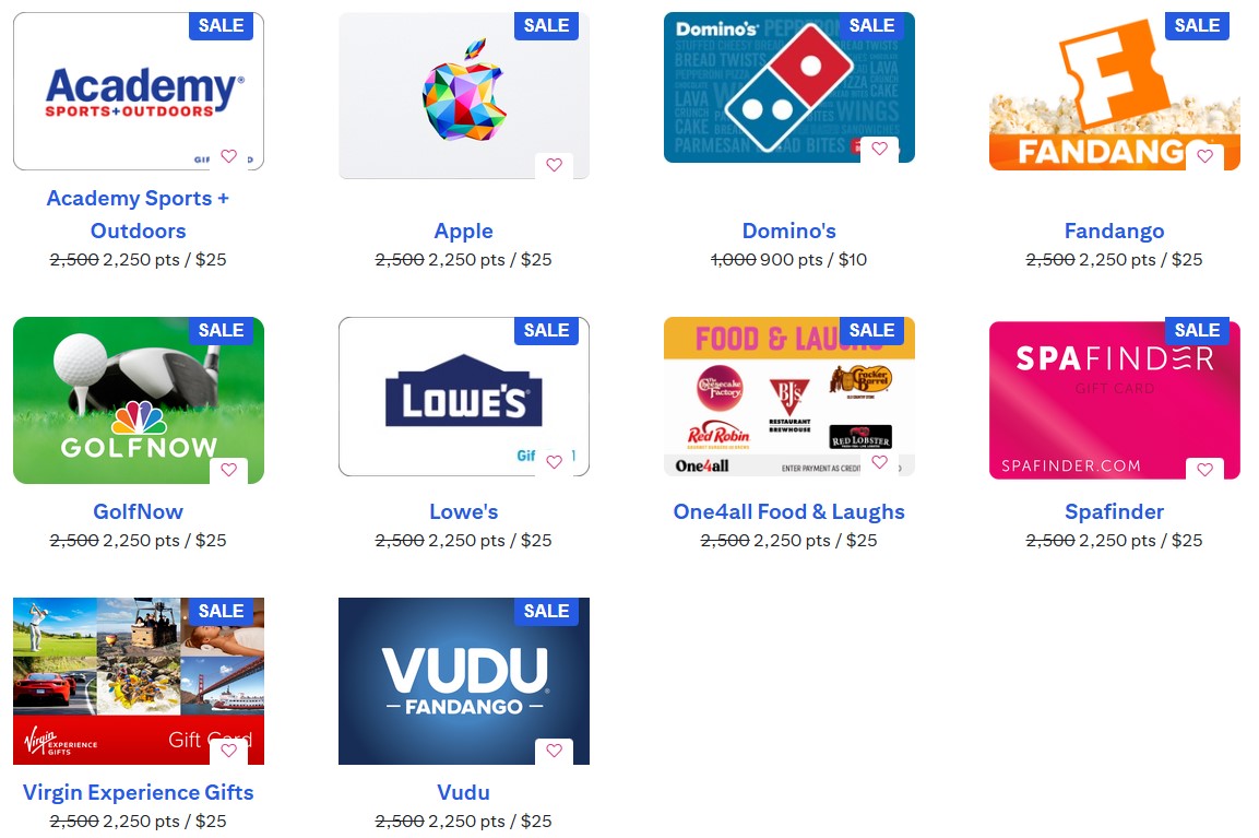 Citi ThankYou Points: 10% off GCs: Apple, Fandango, VUDU, &more
