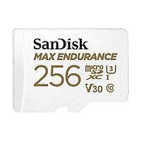 SanDisk 256GB MAX Endurance microSDXC Card with Adapter for Home Security Cameras and Dash cams - C10, U3, V30, 4K UHD, Micro SD Card $39.99 @ Amazon
