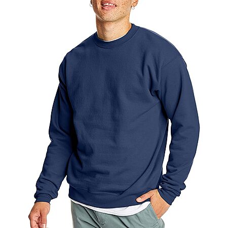 2-pk Hanes Men's EcoSmart Fleece Pullover Crewneck Sweatshirt (various colors) $13 