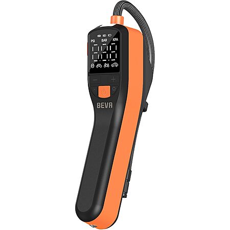 BEVA 150PSI Portable Air Compressor w/ Digital Pressure Gauge & LED Light $15