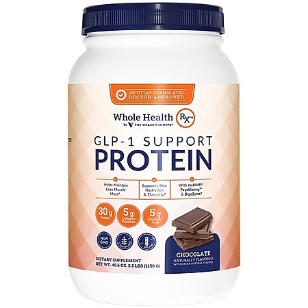 2.5-lb Whole Health RX GLP-1 Support Protein Powder (Vanilla or Chocolate) $12.50 + Store Pickup