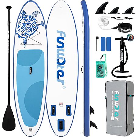 10'6" x 33" FunWater Inflatable Stand Up Paddle Board w/ Paddle, Pump, & More from $79.80 + Free S&H