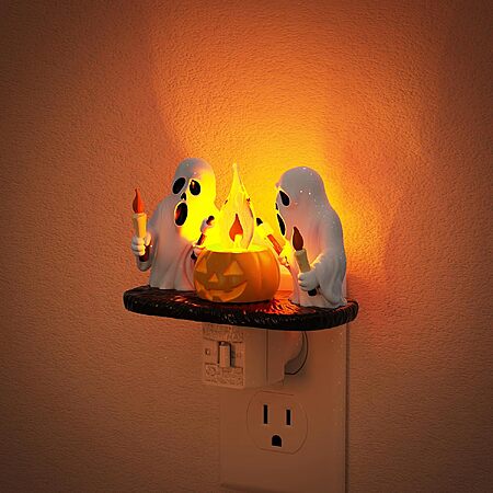 JandCase Halloween Plug-In Night Lights: Candle Ghost or Cane Ghost $9.50 & More