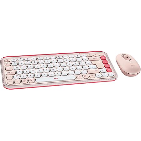 Prime: Logitech POP ICON Wireless Bluetooth Keyboard & Mouse Combo (rose) $39.85 & More + Free S&H