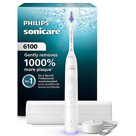 Philips Sonicare 6100 Rechargeable Electric Toothbrush w/ Travel Case $44.80 + Free S&H